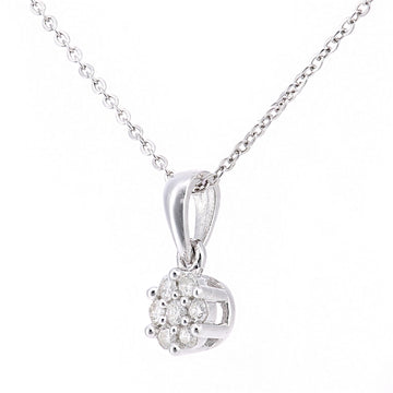 Round Diamond Cluster Pendant In 9ct White Gold